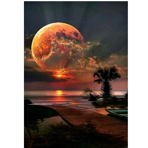 Landscape Moon Diamond Art