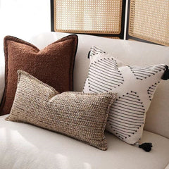 Textured Neutral Cozy Accent Pillow