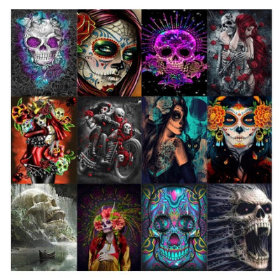 Day of the Dead Skull Diamond Art