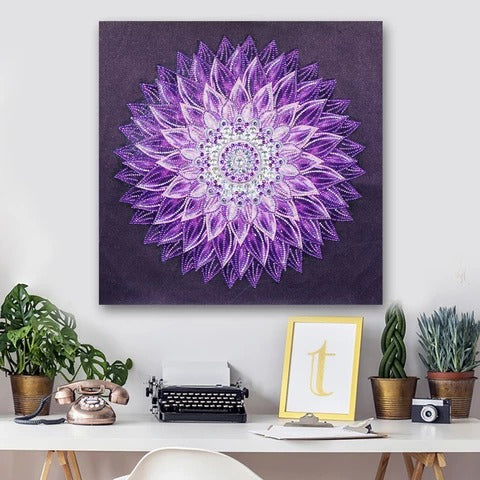 Purple Mandala Diamond Art