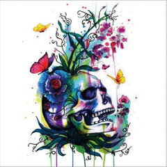 Watercolor Skull Diamond Art
