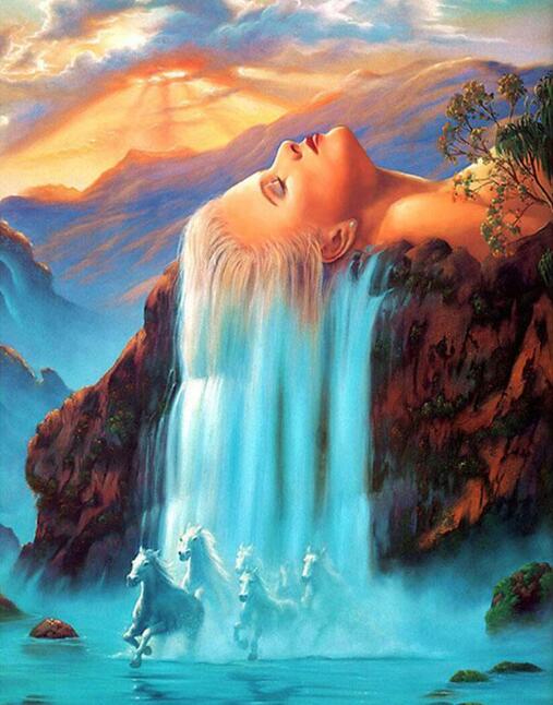 Abstract Waterfall Diamond Art