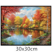 Fall Leave Stream Diamond Art