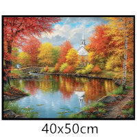 Fall Leave Stream Diamond Art
