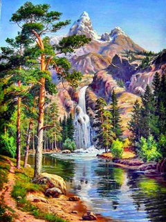Waterfall Landscape Diamond Art