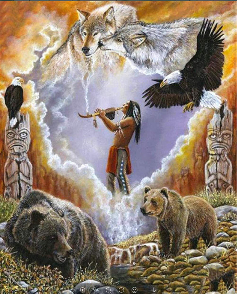 Wild Man & Animals Diamond Art