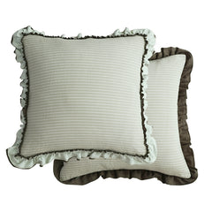 Ruffled Cozy Stripe Accent Pillow