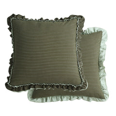Ruffled Cozy Stripe Accent Pillow