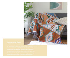 Boho Pattern Woven Throw Blanket