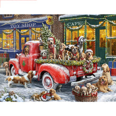 Christmas Dog Diamond Art