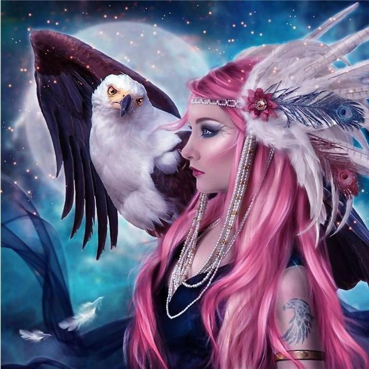 Modern Native American Portrait Diamond Art