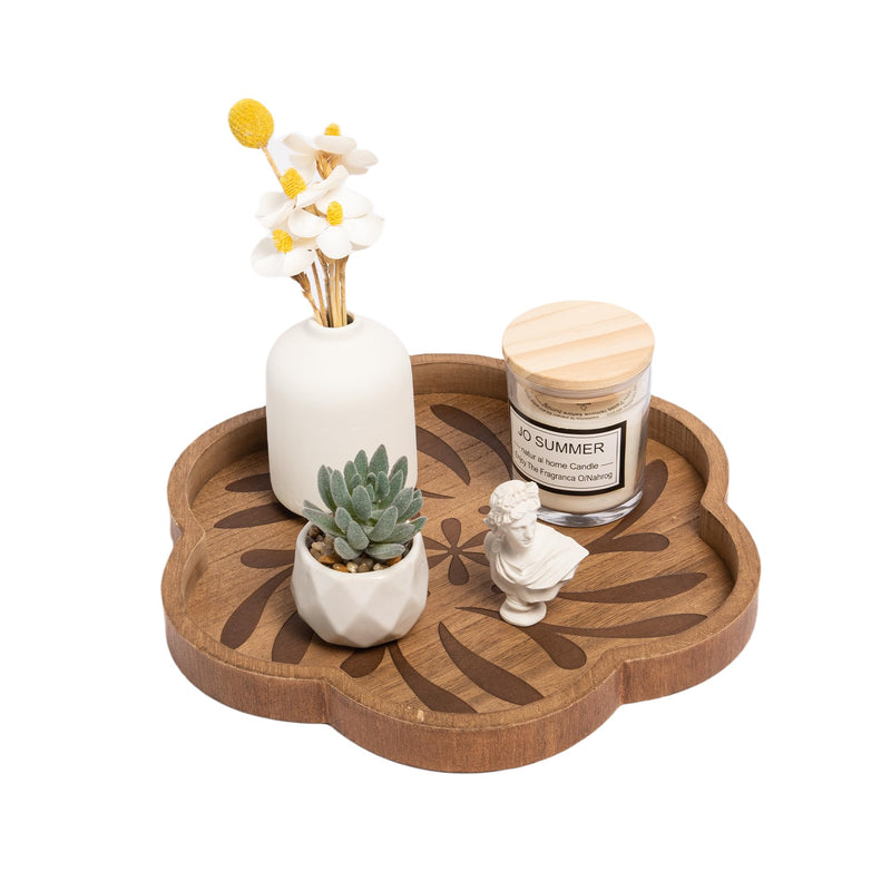 Scalloped Wooden Display Tray