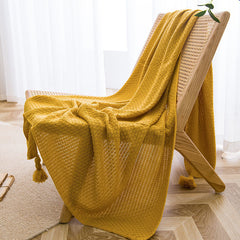 Cozy Tassel Knit Throw Blanket