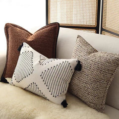 Textured Neutral Cozy Accent Pillow