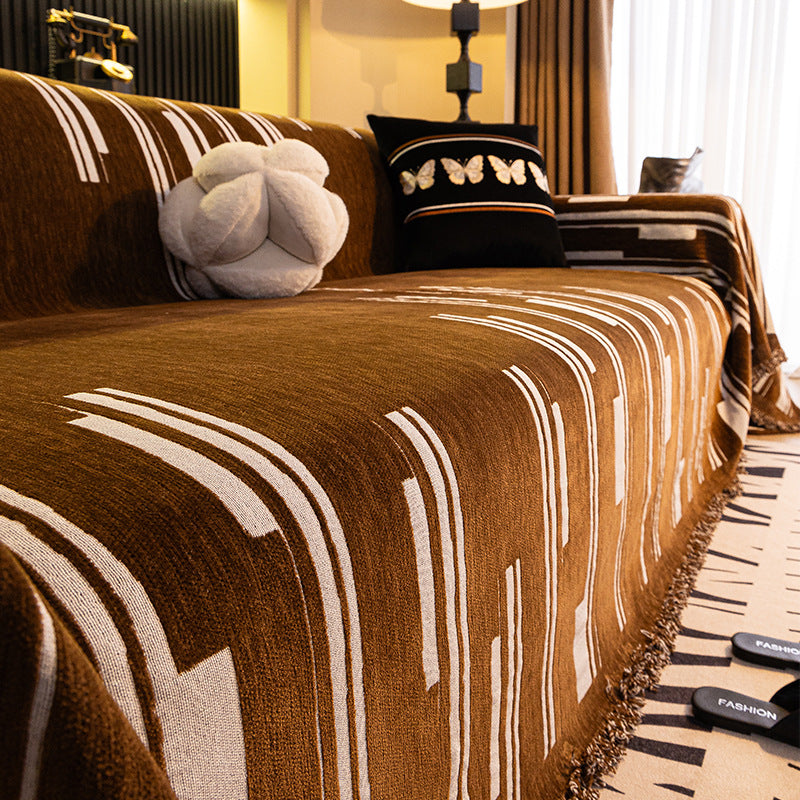 Minimalist Chenille Sofa Cover Blanket