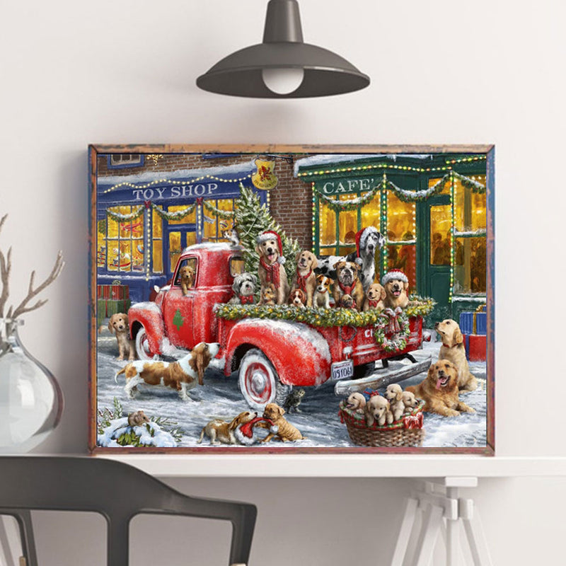 Christmas Dog Diamond Art