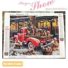 Christmas Dog Diamond Art