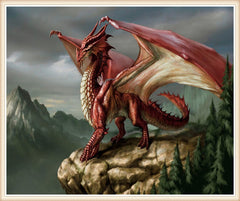 Majestic Red Dragon Diamond Art