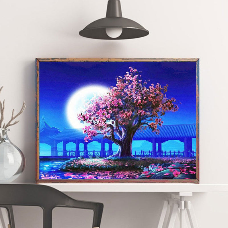 Cherry Blossom Moon Diamond Art