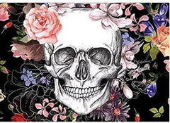 Floral Gothic Skull Diamond Art