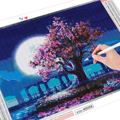 Cherry Blossom Moon Diamond Art