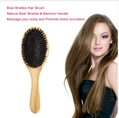 Natural Bamboo Boar Bristle Hair Brush