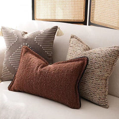 Textured Neutral Cozy Accent Pillow