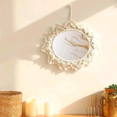 Aesthetic Macrame Wall Mirror